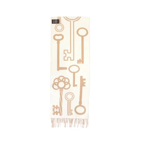 HERMES Cashmere Knit Scarves Unisex Khaki