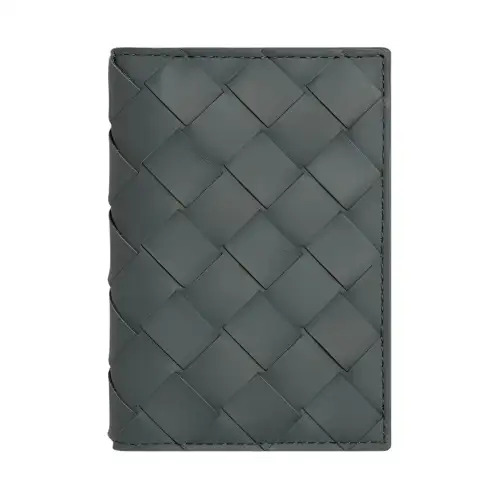Bottega Veneta Intrecciato Cow Leather Card Holder Men's Slate