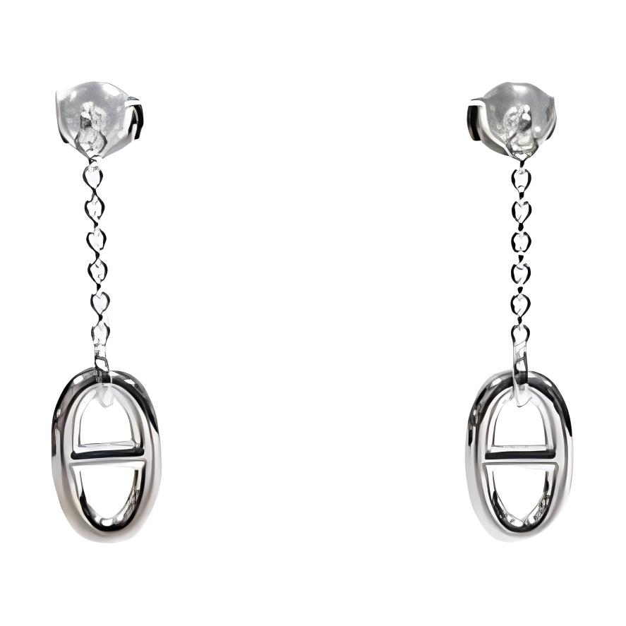 Женские серьги Hermes (серебряные)