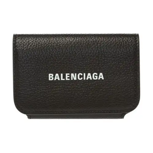 Balenciaga Cow Leather Card Holder Regular Women's Black