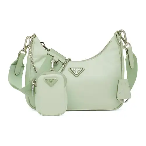 PRADA Nylon Shoulder Bag, Underarm Handbag, Shoulder Bag Mini Women's Aqua Green