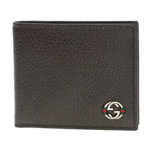 GUCCI Cow Leather Wallet Men's Brown