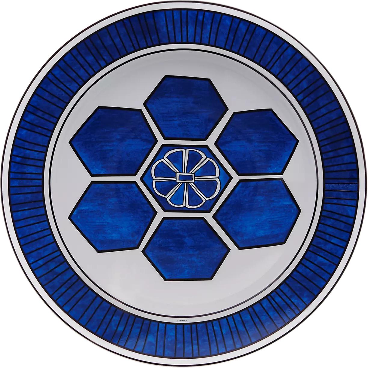 Тарелка Hermes Blue d'Ailleurs (сине-белая)