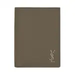 SAINT LAURENT Cassandre Grain Leather Card Holder Men's Dark Khaki