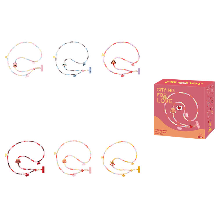 POP MART CRYBABY Tears of Cupid series mobile phone long lanyard blind box type single blind box/whole box of 6 pieces
