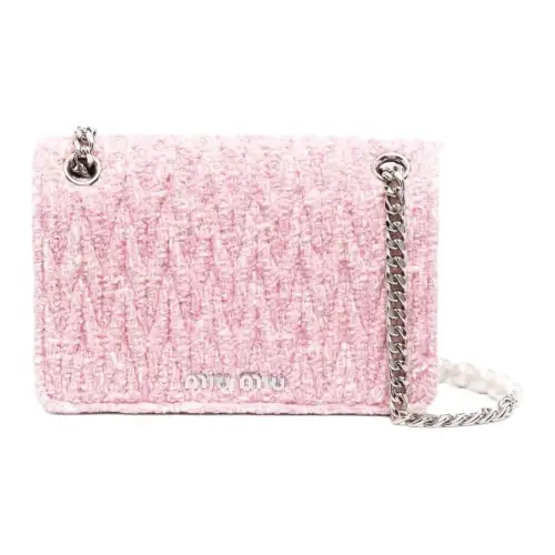 MIU MIU Fabric Shoulder Bag Women's Pink