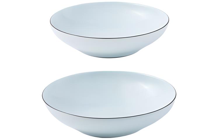 PRADA Rectangular retro style ceramic tray celadon blue and white porcelain light blue Prada logo printed on the bottom bowl