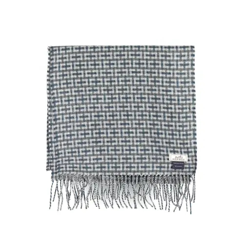 HERMES Knit Scarves Unisex Gray