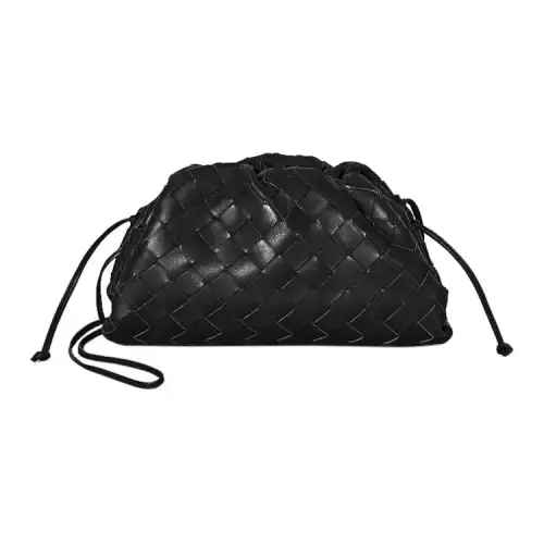 Bottega Veneta Woven Sheepskin Clutch Mini Women's Black