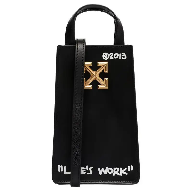 OFF WHITE Leather Shoulder Bag, Crossbody Bag, Handbag Mini Women's Black