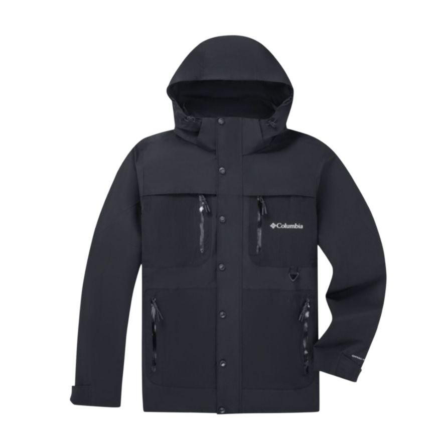 Columbia Columbia, comfortable travel long-sleeve with zipper for hiking for traveling, waterproof windproof breathable keep warm black jacket