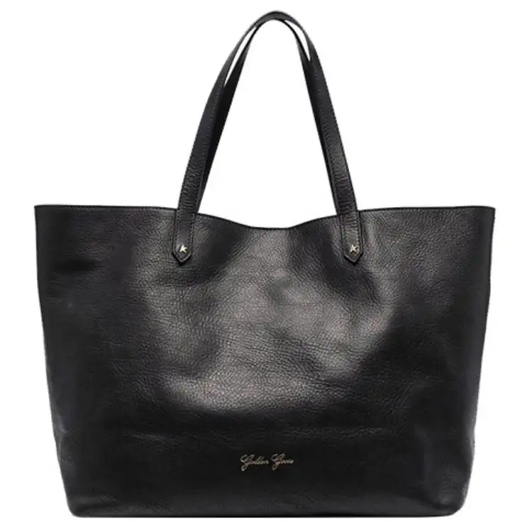 Golden Goose Large Capacity Leather Tote Bag, Shopping Bag, Handbag Regular Women's Black