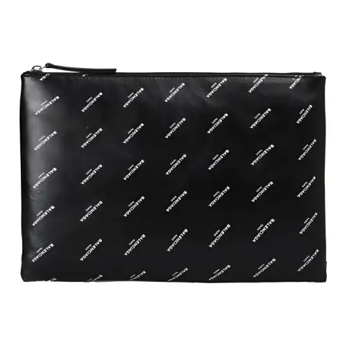 Balenciaga Leather Clutch Men's Black