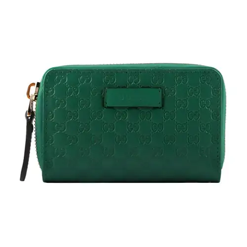 GUCCI Leather Wallet Women's Green
