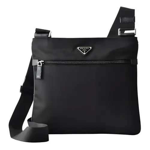 PRADA Nylon Fabric Shoulder Bag, Crossbody Bag Men's Black