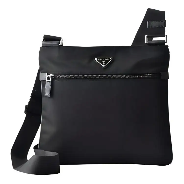 PRADA Nylon Fabric Shoulder Bag, Crossbody Bag Men's Black