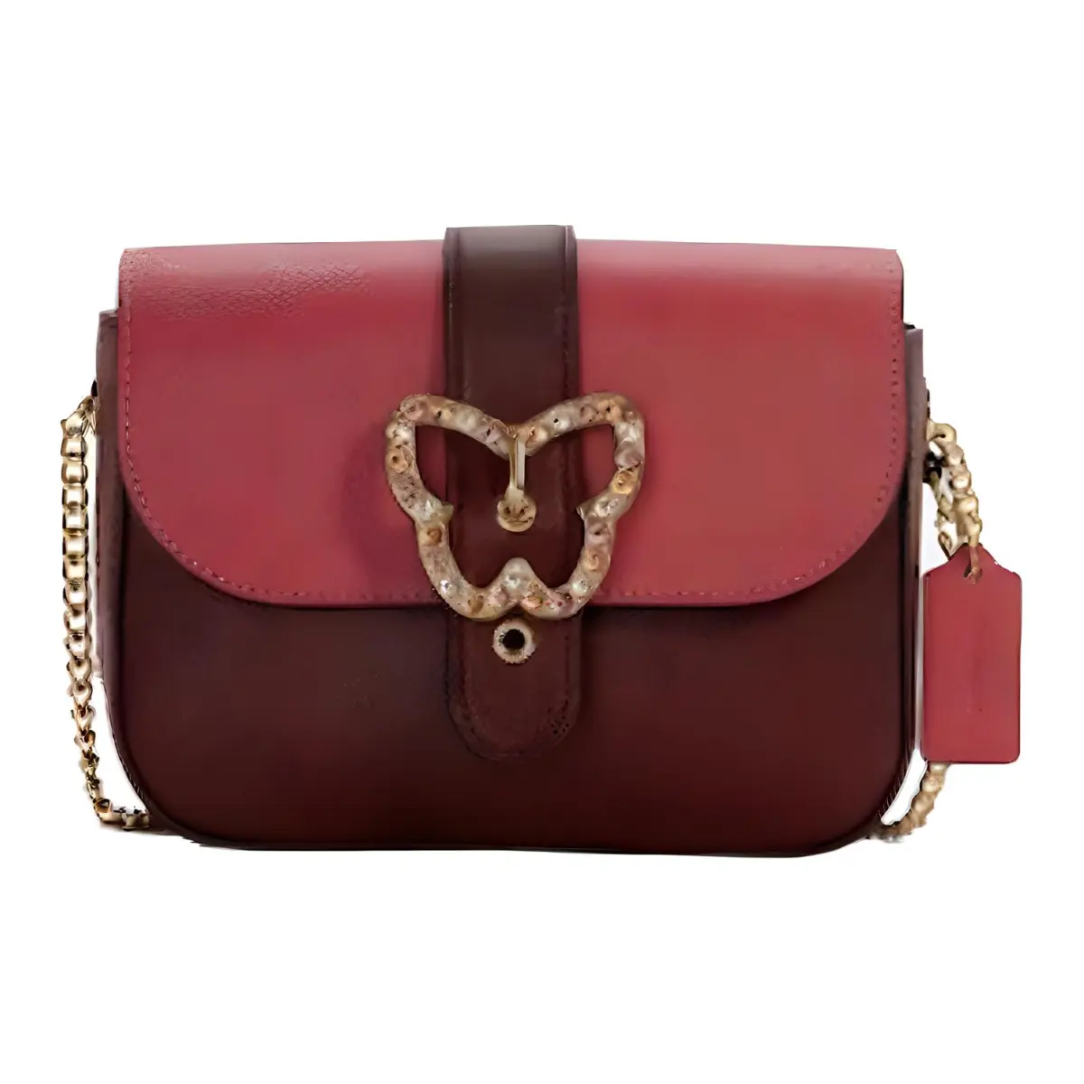 COACH Leather Crossbody Bags Small Women's Cranberry Mixed Color