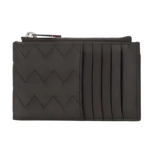 Bottega Veneta Cow Leather Card Holder Men's Dark Brown
