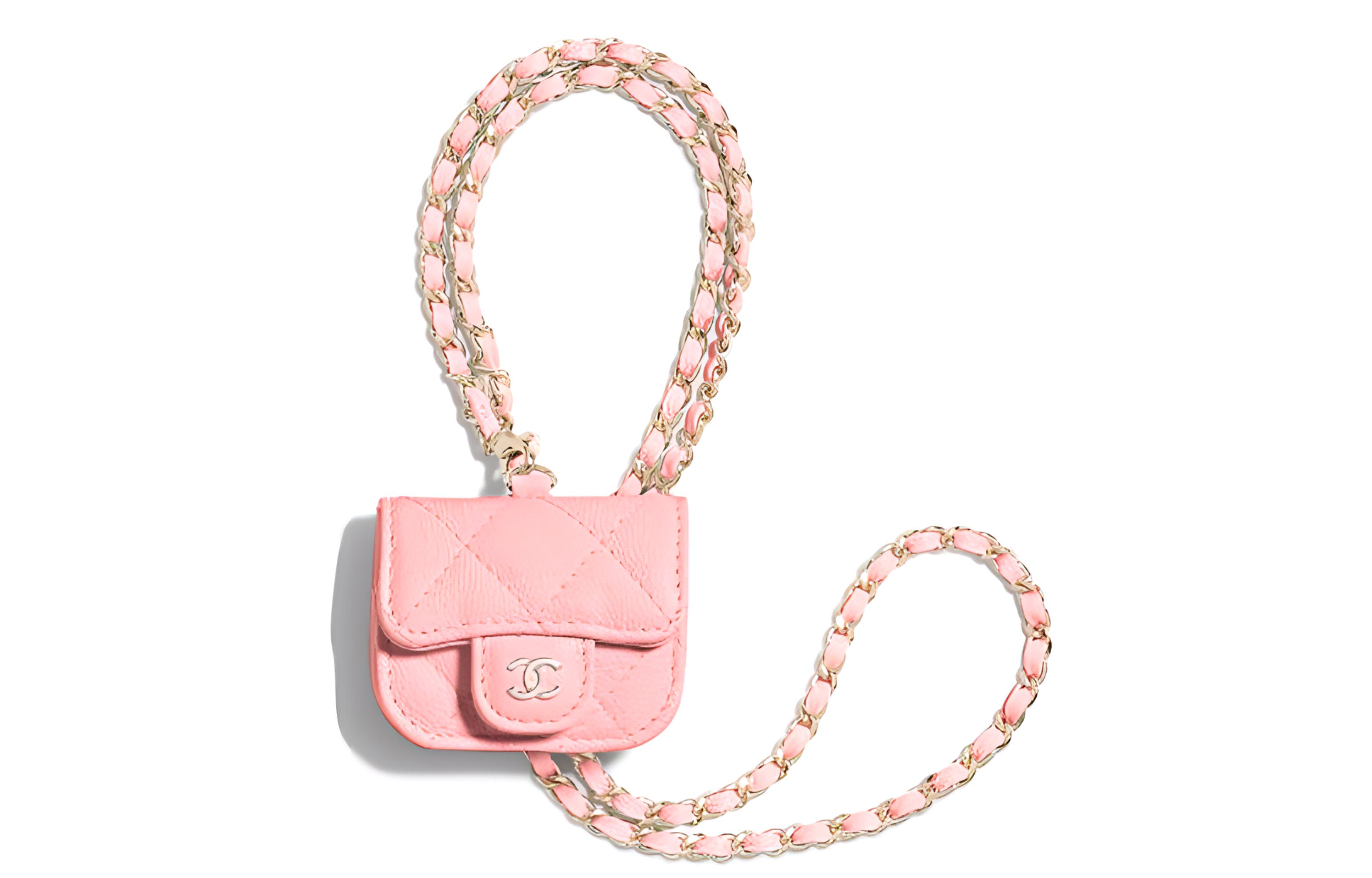 CHANEL Lambskin And Gold Metal AirPods Pro Protective Cover Earphone Case Women's Pink