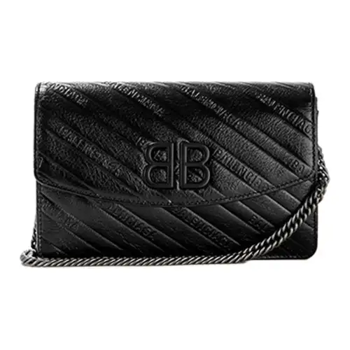 Balenciaga Sheepskin Shoulder Bag Women's Black