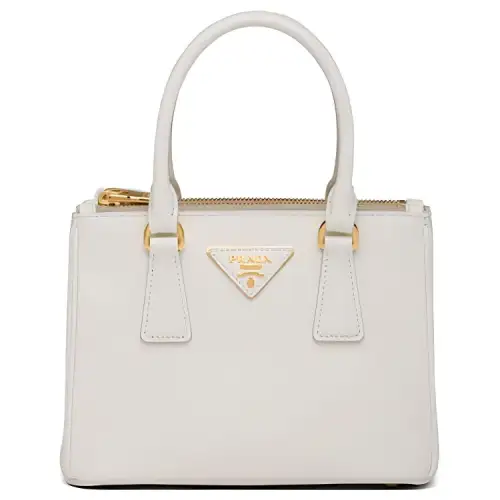 PRADA Galleria Leather Handbag Mini Women's White