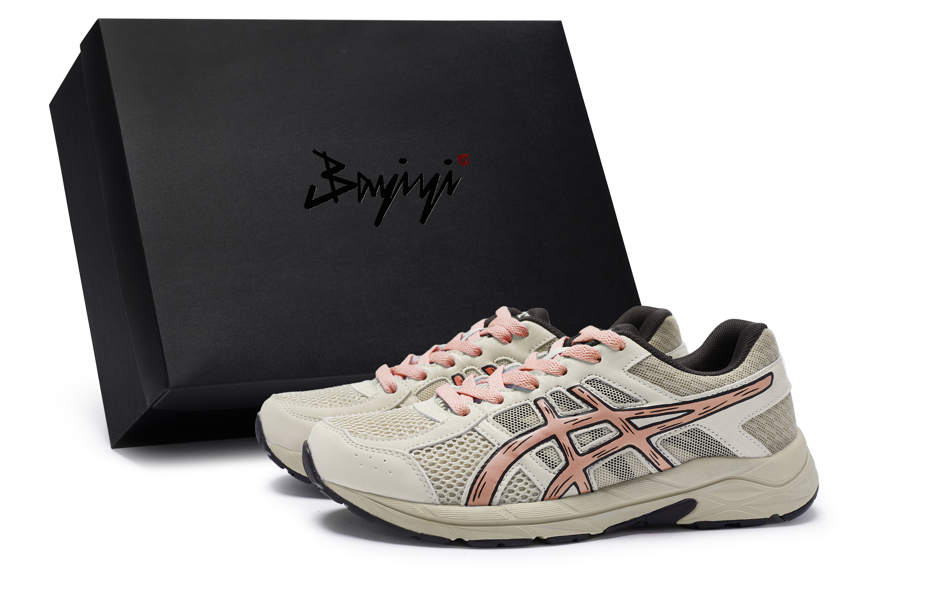 Asics Gel Contend 4 Slip Resistant Abrasion Resistant Low top Running Shoes Men's Gray Flesh Pink