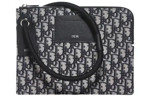 DIOR Cow Leather Clutch Men's Black
