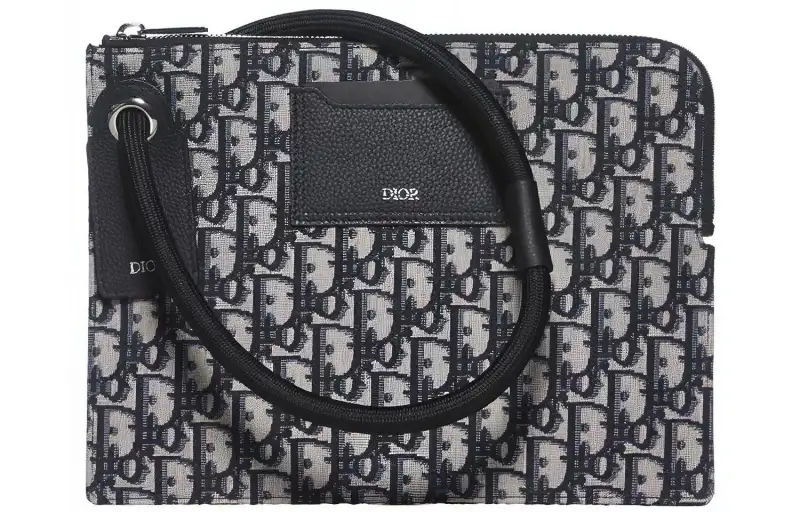 DIOR Cow Leather Clutch Men's Black