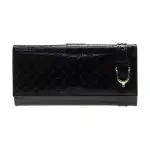 GUCCI Patent Leather Wallet Women's Black