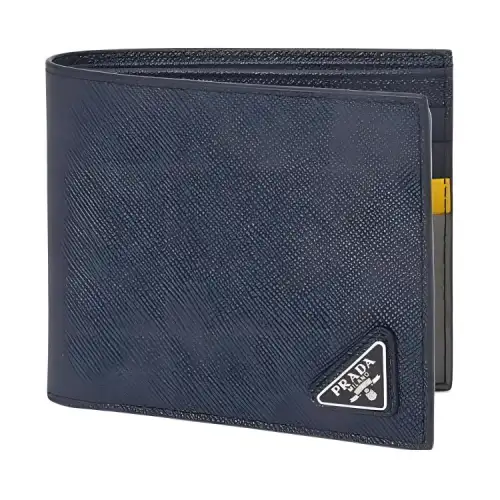 PRADA Leather Wallet Men's Blue