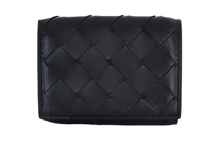 Bottega Veneta Sheepskin Card Holder, Wallet Unisex Black