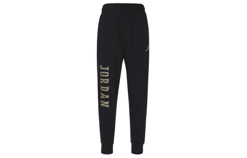 Jordan Essentials Holiday Knitted Sweatpants Men's Black/Gold Metallic