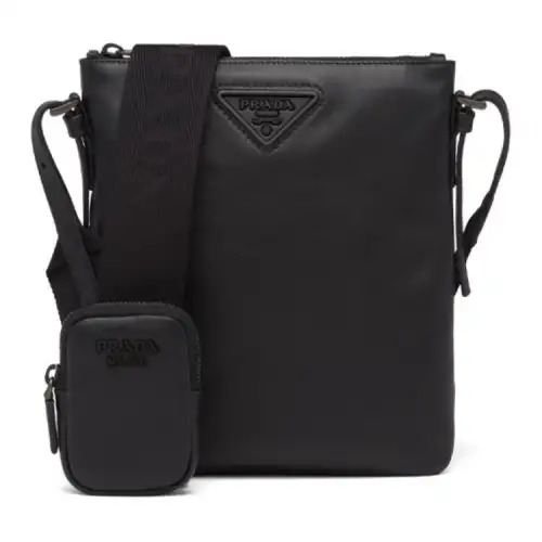 PRADA Leather Combo Bag, Shoulder Bag, Crossbody Bag Regular Men's Black