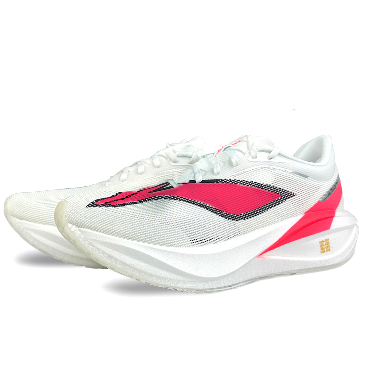 Li Ning Cushioning Slip Resistant Rebound Low top Marathon Training Running Shoes Men’s White