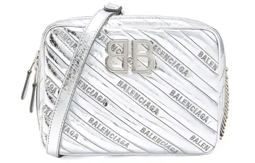 Balenciaga Sheepskin Crossbody Bag, Shoulder Bag Women's Silver