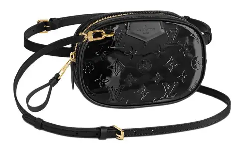 LOUIS VUITTON Cow Leather One Shoulder Crossbody Fanny Pack Women's Black
