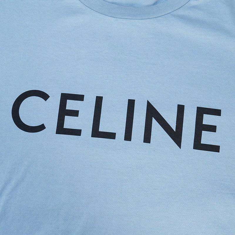 Мужская футболка CELINE (голубая) — фото 3