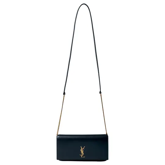 SAINT LAURENT Cassandre Leather Crossbody Bag, Shoulder Bag Regular Women's Black