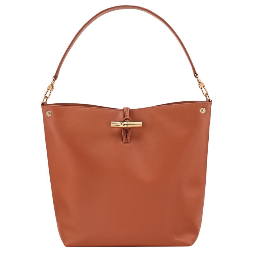 Женская сумка-хобо LONGCHAMP Le Roseau M HOBO (каштановая)