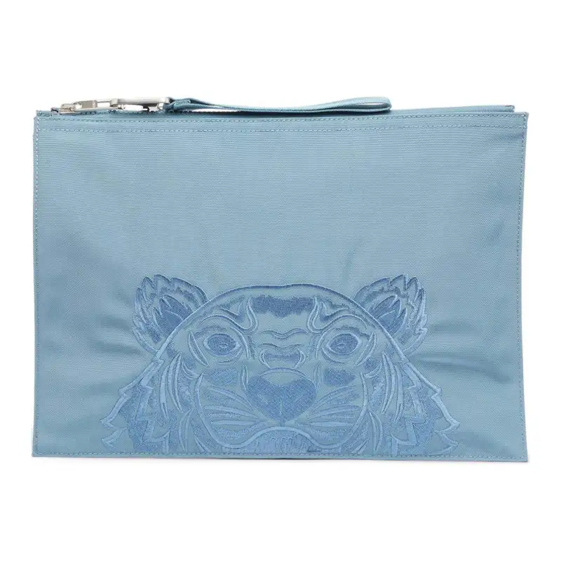 KENZO Polyamide Document Bag Clutch Large Unisex Glacier Blue