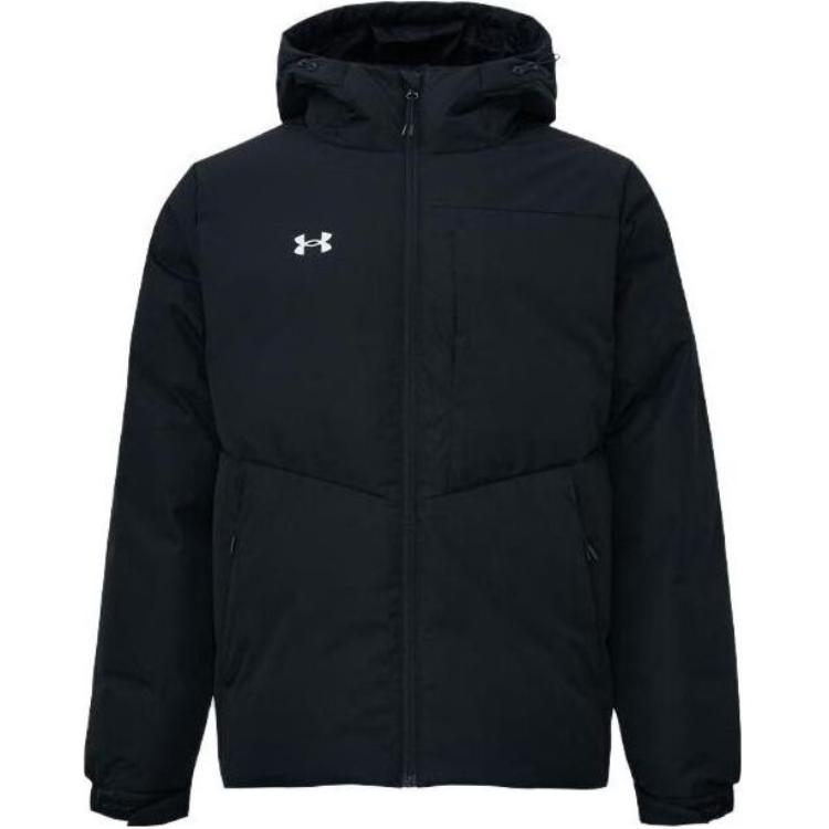 Under Armour Solid Color Logo Hooded Outdoor Thermal Jackets & Coats Fleece Lined Elastic Pants Casual Sportswear Men’s