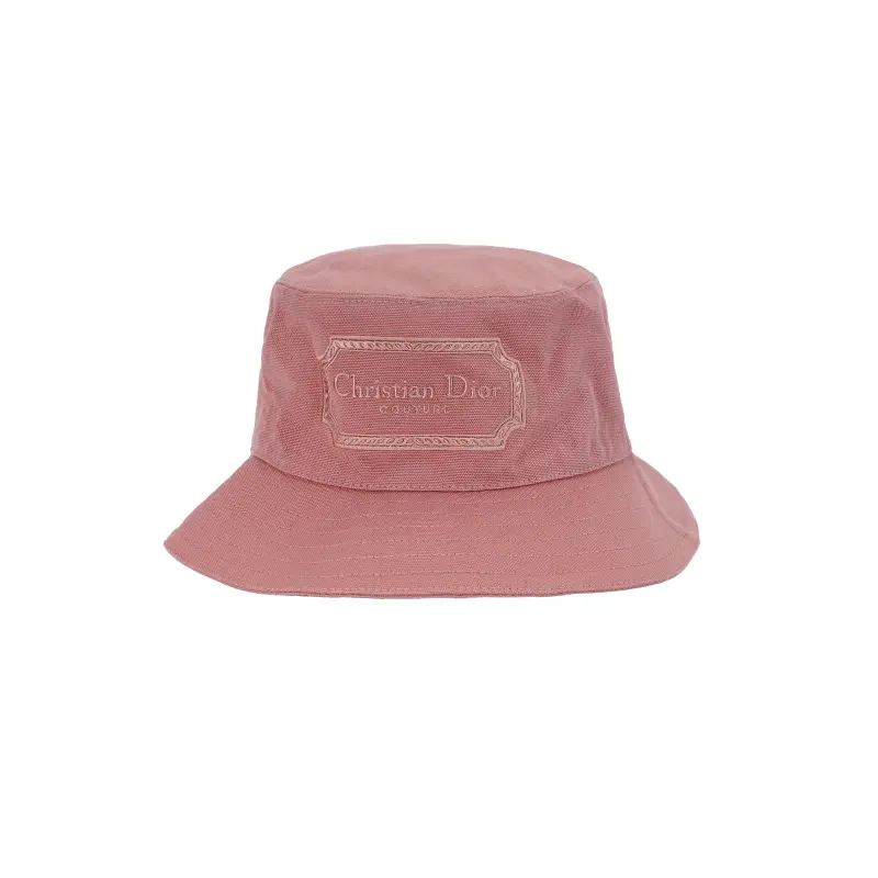 DIOR Mens Letter Embroidered Bucket Hat Pink