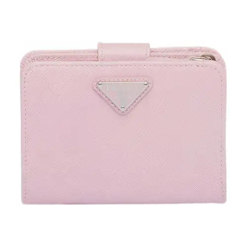 PRADA Saffiano Leather Wallet Small Women's Pink