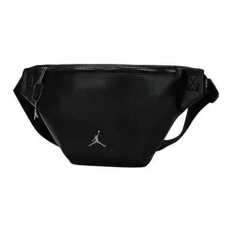Jordan Leather Sling Bag, Crossbody Bag, Fanny Pack Unisex Black