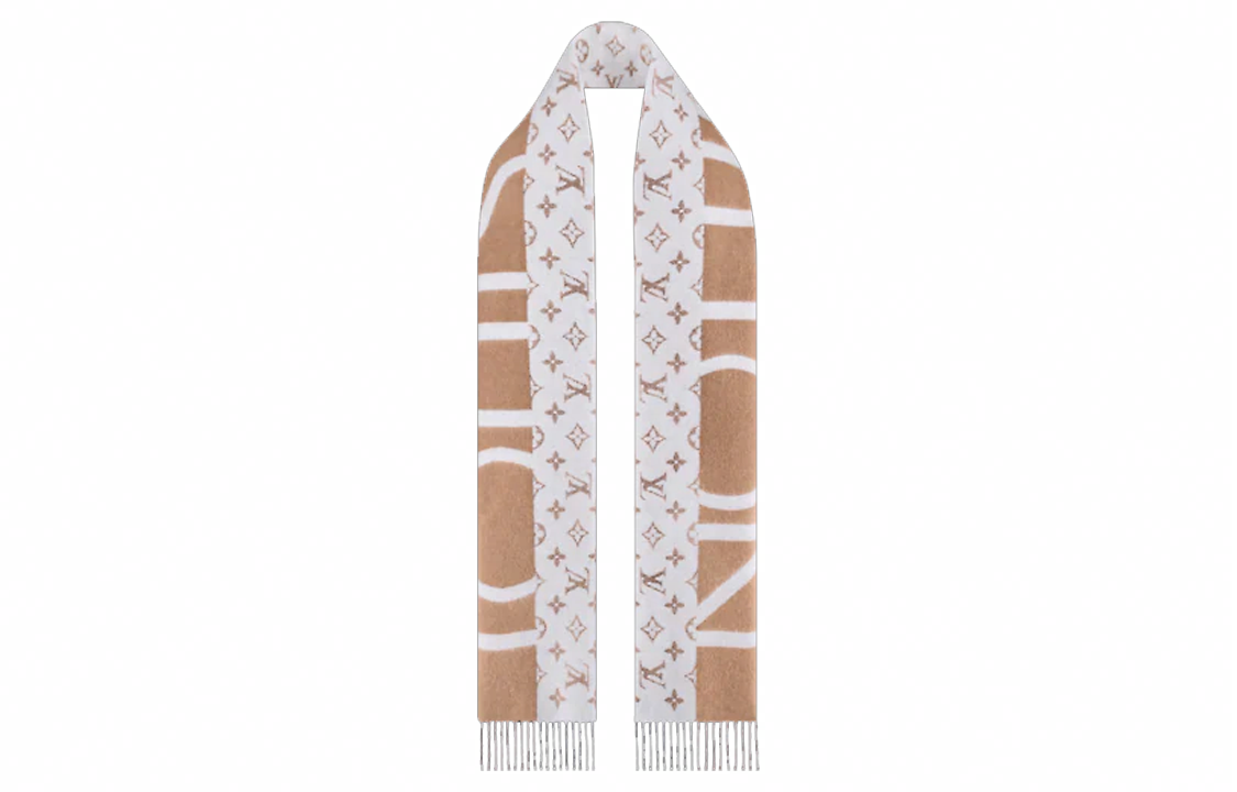 Мужской шарф Louis Vuitton Monogram Split (серый)