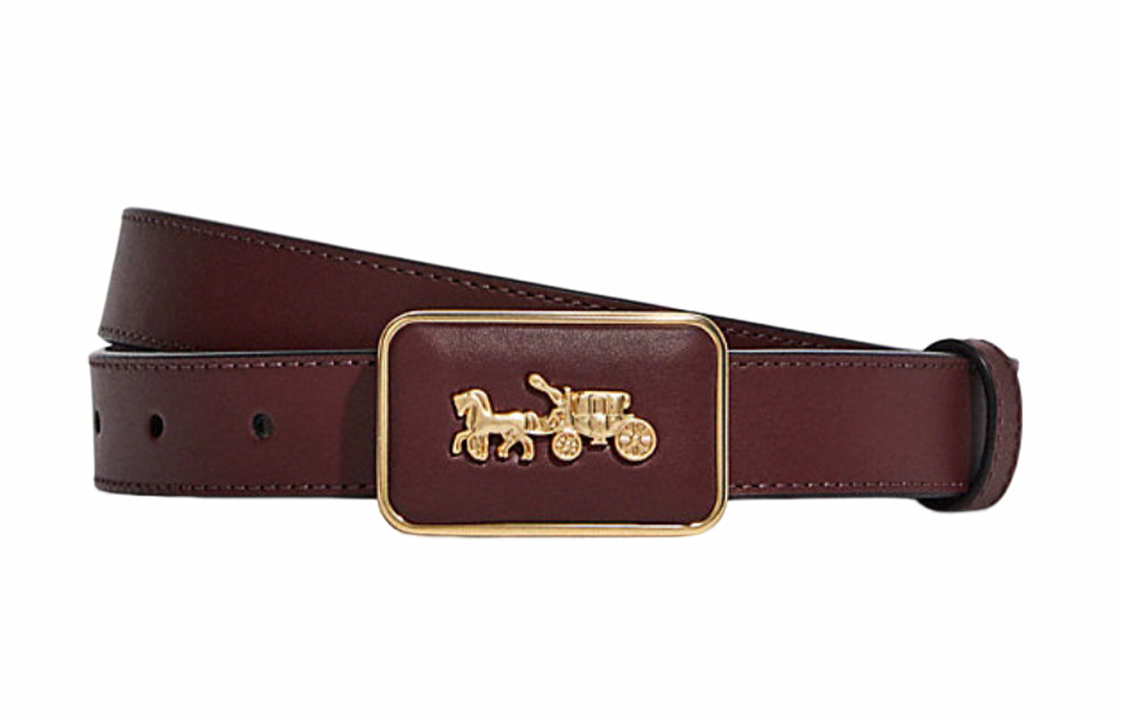 Женский ремень COACH Leather Belt (коричневый)