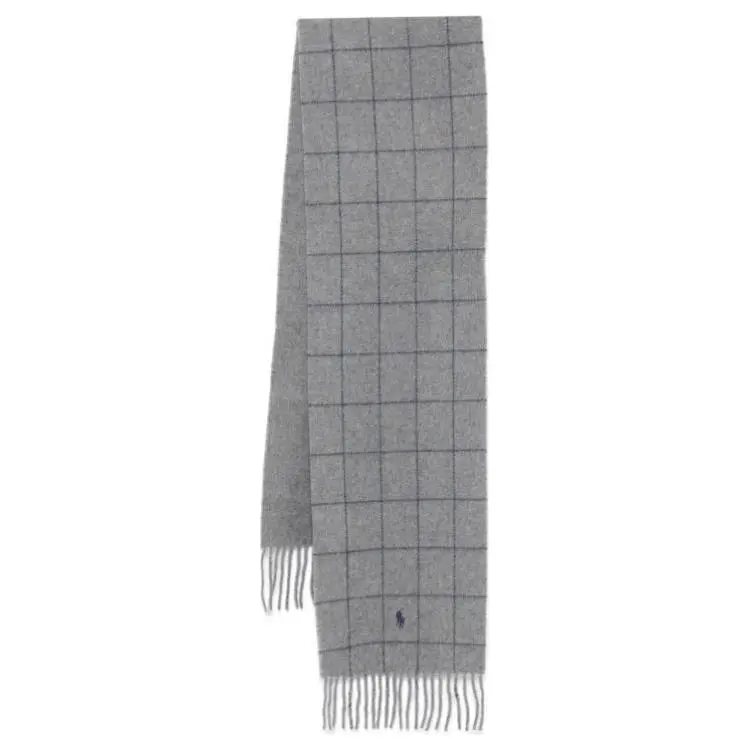 Polo Ralph Lauren Nylon Recycled Wool Knit Scarves Men's Gray