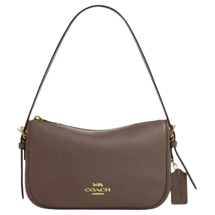 COACH Kailey Cow Leather Shoulder Bag Medium Women's Dark Umber