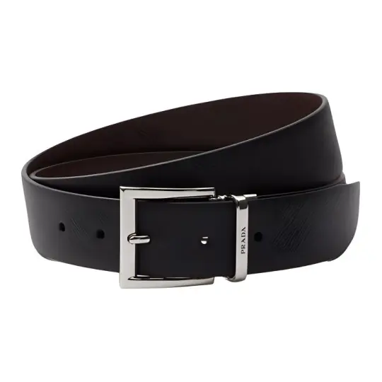 PRADA Logo Detailed Reversible Buckle Belt