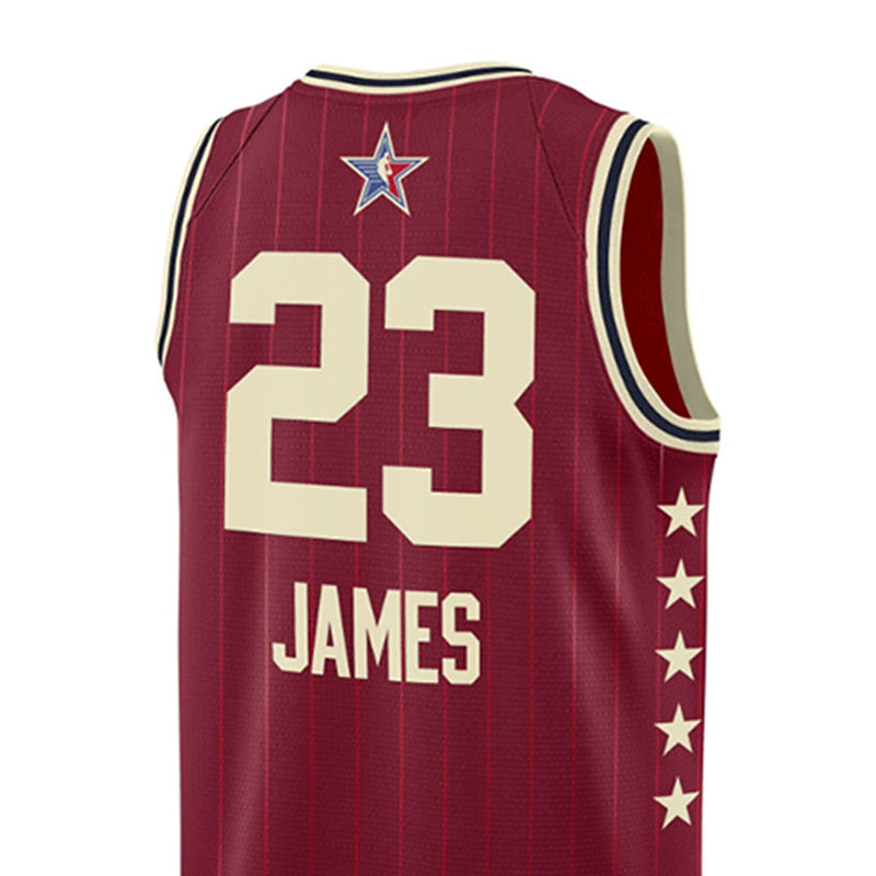 Jordan Basketball Jersey LEBRON James Size 23 2024 All Star Player Edition Men’s Dark Red